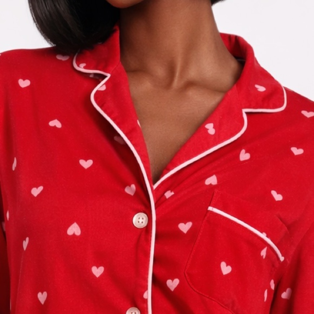 Laura Ashley hearts valentine pajama shirt, nightgown, sleepwear. S-M - Picture 3 of 7